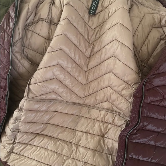 Women’s Noize Burgundy Quilted Zip Up Puffer Jacket Coat 2XL - Picture 8 of 8